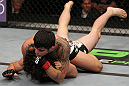 SUNRISE, FL - JUNE 08:   (R-L) Erick Silva defeats Charlie Brenneman with a rear choke submission in a Welterweight bout during the UFC on FX 3 event at Bank Atlantic Center on June 8, 2012 in Sunrise, Florida.  (Photo by Josh Hedges/Zuffa LLC/Zuffa LLC via Getty Images)