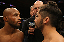 SUNRISE, FL - JUNE 08:   (L-R) Opponents Demetrious Johnson and Ian McCall face off before their Flyweight bout during the UFC on FX 3 event at Bank Atlantic Center on June 8, 2012 in Sunrise, Florida.  (Photo by Josh Hedges/Zuffa LLC/Zuffa LLC via Getty Images)
