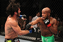 SUNRISE, FL - JUNE 08:   (R-L) Demetrious Johnson punches Ian McCall in a Flyweight bout during the UFC on FX 3 event at Bank Atlantic Center on June 8, 2012 in Sunrise, Florida.  (Photo by Josh Hedges/Zuffa LLC/Zuffa LLC via Getty Images)