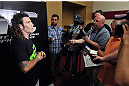 ATLANTIC CITY, NJ - JUNE 20: Clay Guida answers questions after an open workout prior to UFC on FX at Revel Casino in Atlantic City, New Jersey. (Photo by Drew Hallowell/Zuffa LLC/Zuffa LLC via Getty Images)