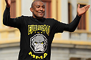 BELO HORIZONTE, BRAZIL - JUNE 20:   Sergio Moraes works out for the fans and media during the UFC 147 open workouts at Praca da Estacao on June 20, 2012 in Belo Horizonte, Brazil.  (Photo by Josh Hedges/Zuffa LLC/Zuffa LLC via Getty Images)