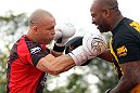 BELO HORIZONTE, BRAZIL - JUNE 20:   Wanderlei Silva works out for the fans and media during the UFC 147 open workouts at Praca da Estacao on June 20, 2012 in Belo Horizonte, Brazil.  (Photo by Josh Hedges/Zuffa LLC/Zuffa LLC via Getty Images)
