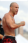 BELO HORIZONTE, BRAZIL - JUNE 20:   Wanderlei Silva works out for the fans and media during the UFC 147 open workouts at Praca da Estacao on June 20, 2012 in Belo Horizonte, Brazil.  (Photo by Josh Hedges/Zuffa LLC/Zuffa LLC via Getty Images)