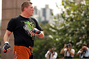 BELO HORIZONTE, BRAZIL - JUNE 20:   Mike Russow works out for the fans and media during the UFC 147 open workouts at Praca da Estacao on June 20, 2012 in Belo Horizonte, Brazil.  (Photo by Josh Hedges/Zuffa LLC/Zuffa LLC via Getty Images)