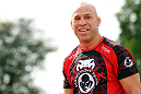 BELO HORIZONTE, BRAZIL - JUNE 20:   Wanderlei Silva works out for the fans and media during the UFC 147 open workouts at Praca da Estacao on June 20, 2012 in Belo Horizonte, Brazil.  (Photo by Josh Hedges/Zuffa LLC/Zuffa LLC via Getty Images)
