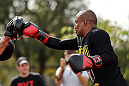 BELO HORIZONTE, BRAZIL - JUNE 20:   Sergio Moraes works out for the fans and media during the UFC 147 open workouts at Praca da Estacao on June 20, 2012 in Belo Horizonte, Brazil.  (Photo by Josh Hedges/Zuffa LLC/Zuffa LLC via Getty Images)