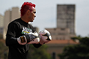 BELO HORIZONTE, BRAZIL - JUNE 20:   Godofredo Pepey works out for the fans and media during the UFC 147 open workouts at Praca da Estacao on June 20, 2012 in Belo Horizonte, Brazil.  (Photo by Josh Hedges/Zuffa LLC/Zuffa LLC via Getty Images)