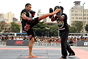 BELO HORIZONTE, BRAZIL - JUNE 20:   Fabricio Werdum works out for the fans and media during the UFC 147 open workouts at Praca da Estacao on June 20, 2012 in Belo Horizonte, Brazil.  (Photo by Josh Hedges/Zuffa LLC/Zuffa LLC via Getty Images)