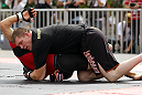 BELO HORIZONTE, BRAZIL - JUNE 20:   Mike Russow works out for the fans and media during the UFC 147 open workouts at Praca da Estacao on June 20, 2012 in Belo Horizonte, Brazil.  (Photo by Josh Hedges/Zuffa LLC/Zuffa LLC via Getty Images)