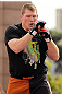 BELO HORIZONTE, BRAZIL - JUNE 20:   Mike Russow works out for the fans and media during the UFC 147 open workouts at Praca da Estacao on June 20, 2012 in Belo Horizonte, Brazil.  (Photo by Josh Hedges/Zuffa LLC/Zuffa LLC via Getty Images)