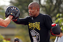 BELO HORIZONTE, BRAZIL - JUNE 20:   Sergio Moraes works out for the fans and media during the UFC 147 open workouts at Praca da Estacao on June 20, 2012 in Belo Horizonte, Brazil.  (Photo by Josh Hedges/Zuffa LLC/Zuffa LLC via Getty Images)