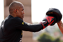 BELO HORIZONTE, BRAZIL - JUNE 20:   Sergio Moraes works out for the fans and media during the UFC 147 open workouts at Praca da Estacao on June 20, 2012 in Belo Horizonte, Brazil.  (Photo by Josh Hedges/Zuffa LLC/Zuffa LLC via Getty Images)