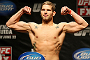 ATLANTIC CITY, NJ - JUNE 21: Brock Jardine flexes after making weight during the UFC on FX official weigh in at Revel Casino on June 21, 2012 in Atlantic City, New Jersey.  (Photo by Nick Laham/Zuffa LLC/Zuffa LLC via Getty Images)