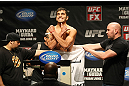 ATLANTIC CITY, NJ - JUNE 21:  Ramsey Nijem flexes after making weight during the UFC on FX official weigh in at Revel Casino on June 21, 2012 in Atlantic City, New Jersey.  (Photo by Nick Laham/Zuffa LLC/Zuffa LLC via Getty Images)