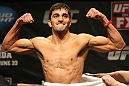 ATLANTIC CITY, NJ - JUNE 21:  Ramsey Nijem flexes after making weight during the UFC on FX official weigh in at Revel Casino on June 21, 2012 in Atlantic City, New Jersey.  (Photo by Nick Laham/Zuffa LLC/Zuffa LLC via Getty Images)