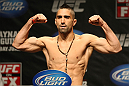 ATLANTIC CITY, NJ - JUNE 21: Ricardo Lamas flexes after making weight during the UFC on FX official weigh in at Revel Casino on June 21, 2012 in Atlantic City, New Jersey.  (Photo by Nick Laham/Zuffa LLC/Zuffa LLC via Getty Images)