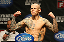 ATLANTIC CITY, NJ - JUNE 21:  Ross Pearson flexes after making weight during the UFC on FX official weigh in at Revel Casino on June 21, 2012 in Atlantic City, New Jersey.  (Photo by Nick Laham/Zuffa LLC/Zuffa LLC via Getty Images)
