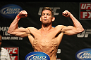 ATLANTIC CITY, NJ - JUNE 21: Sam Stout flexes after making weight during the UFC on FX official weigh in at Revel Casino on June 21, 2012 in Atlantic City, New Jersey.   (Photo by Nick Laham/Zuffa LLC/Zuffa LLC via Getty Images)