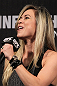 BELO HORIZONTE, BRAZIL - JUNE 22:   Paula Sack hosts a Q&A session before the UFC 147 weigh in at Est&Atilde;&iexcl;dio Jornalista Felipe Drummond on June 22, 2012 in Belo Horizonte, Brazil.  (Photo by Josh Hedges/Zuffa LLC/Zuffa LLC via Getty Images)