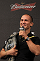 BELO HORIZONTE, BRAZIL - JUNE 22:  UFC Heavyweight Champion Junior dos Santos interacts with fans during a Q&A session before the UFC 147 weigh in at Est&Atilde;&iexcl;dio Jornalista Felipe Drummond on June 22, 2012 in Belo Horizonte, Brazil.  (Photo by Josh Hedges/Zuffa LLC/Zuffa LLC via Getty Images)