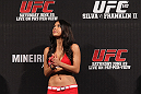 BELO HORIZONTE, BRAZIL - JUNE 22:   UFC Octagon Girl Arianny Celeste attends the UFC 147 weigh in at Est&Atilde;&iexcl;dio Jornalista Felipe Drummond on June 22, 2012 in Belo Horizonte, Brazil.  (Photo by Josh Hedges/Zuffa LLC/Zuffa LLC via Getty Images)