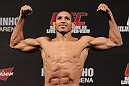 BELO HORIZONTE, BRAZIL - JUNE 22:   Hacran Dias makes weight during the UFC 147 weigh in at Estadio Jornalista Felipe Drummond on June 22, 2012 in Belo Horizonte, Brazil.  (Photo by Josh Hedges/Zuffa LLC/Zuffa LLC via Getty Images)