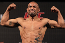BELO HORIZONTE, BRAZIL - JUNE 22:   Sergio "Serginho" Moraes makes weight during the UFC 147 weigh in at Estadio Jornalista Felipe Drummond on June 22, 2012 in Belo Horizonte, Brazil.  (Photo by Josh Hedges/Zuffa LLC/Zuffa LLC via Getty Images)