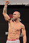 BELO HORIZONTE, BRAZIL - JUNE 22:   Wanderlei Silva makes weight during the UFC 147 weigh in at Estadio Jornalista Felipe Drummond on June 22, 2012 in Belo Horizonte, Brazil.  (Photo by Josh Hedges/Zuffa LLC/Zuffa LLC via Getty Images)
