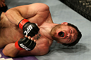 ATLANTIC CITY, NJ - JUNE 22:  Dan Miller celebrates his submission by guillotine choke to win over Ricardo Funch (not pictured) in a welterweight bout during UFC on FX 4 at Revel Casino on June 22, 2012 in Atlantic City, New Jersey.  (Photo by Nick Laham/Zuffa LLC/Zuffa LLC)