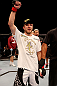 ATLANTIC CITY, NJ - JUNE 22:  Dan Miller celebrates his submission by guillotine choke to win over Ricardo Funch (not pictured) in a welterweight bout during UFC on FX 4 at Revel Casino on June 22, 2012 in Atlantic City, New Jersey.  (Photo by Nick Laham/Zuffa LLC/Zuffa LLC)