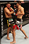 ATLANTIC CITY, NJ - JUNE 22: Matt Brown (R) punches Luis Ramos (L) in a welterweight bout during UFC on FX 4 at Revel Casino on June 22, 2012 in Atlantic City, New Jersey.  (Photo by Nick Laham/Zuffa LLC/Zuffa LLC)