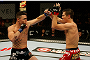 ATLANTIC CITY, NJ - JUNE 22: Joe Gambino (L) throws a punch against Steven Siler (R) in a featherweight bout during UFC on FX 4 at Revel Casino on June 22, 2012 in Atlantic City, New Jersey.  (Photo by Nick Laham/Zuffa LLC/Zuffa LLC)
