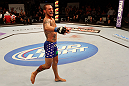ATLANTIC CITY, NJ - JUNE 22:  Cub Swanson celebrates his win by TKO against Ross Pearson (not pictured) in a featherweight bout during UFC on FX 4 at Revel Casino on June 22, 2012 in Atlantic City, New Jersey.  (Photo by Nick Laham/Zuffa LLC/Zuffa LLC)