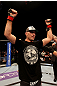 ATLANTIC CITY, NJ - JUNE 22:  Brian Ebersole celebrates his win by unanimous decision against T.J. Waldburger (not pictured) in a welterweight bout during UFC on FX 4 at Revel Casino on June 22, 2012 in Atlantic City, New Jersey.  (Photo by Nick Laham/Zuffa LLC/Zuffa LLC)