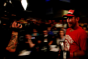 ATLANTIC CITY, NJ - JUNE 22:  Sam Stout is filmed as he leaves the octagon after his win by unanimous decision over Spencer Fisher (not pictured)  in their lightweight bout during UFC on FX 4 at Revel Casino on June 22, 2012 in Atlantic City, New Jersey.  (Photo by Nick Laham/Zuffa LLC/Zuffa LLC)