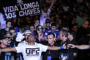 BELO HORIZONTE, BRAZIL - JUNE 23:   Sergio "Serginho" Moraes enters the arena before his UFC 147 middleweight bout against Cezar "Mutante" Ferreira at Estadio Jornalista Felipe Drummond on June 23, 2012 in Belo Horizonte, Brazil.  (Photo by Josh Hedges/Zuffa LLC/Zuffa LLC via Getty Images)