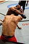 BELO HORIZONTE, BRAZIL - JUNE 23:   (L-R) Sergio "Serginho" Moraes punches Cezar "Mutante" Ferreira during their UFC 147 middleweight bout at Estadio Jornalista Felipe Drummond on June 23, 2012 in Belo Horizonte, Brazil.  (Photo by Josh Hedges/Zuffa LLC/Zuffa LLC via Getty Images)