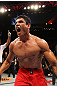 BELO HORIZONTE, BRAZIL - JUNE 23:   Cezar "Mutante" Ferreira reacts after defeating Sergio "Serginho" Moraes during their UFC 147 middleweight bout at Estadio Jornalista Felipe Drummond on June 23, 2012 in Belo Horizonte, Brazil.  (Photo by Josh Hedges/Zuffa LLC/Zuffa LLC via Getty Images)