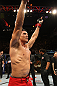 BELO HORIZONTE, BRAZIL - JUNE 23:   Cezar "Mutante" Ferreira reacts after defeating Sergio "Serginho" Moraes during their UFC 147 middleweight bout at Estadio Jornalista Felipe Drummond on June 23, 2012 in Belo Horizonte, Brazil.  (Photo by Josh Hedges/Zuffa LLC/Zuffa LLC via Getty Images)