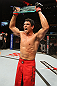 BELO HORIZONTE, BRAZIL - JUNE 23:   Cezar "Mutante" Ferreira reacts after defeating Sergio "Serginho" Moraes during their UFC 147 middleweight bout at Estadio Jornalista Felipe Drummond on June 23, 2012 in Belo Horizonte, Brazil.  (Photo by Josh Hedges/Zuffa LLC/Zuffa LLC via Getty Images)
