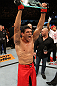 BELO HORIZONTE, BRAZIL - JUNE 23:   Cezar "Mutante" Ferreira reacts after defeating Sergio "Serginho" Moraes during their UFC 147 middleweight bout at Estadio Jornalista Felipe Drummond on June 23, 2012 in Belo Horizonte, Brazil.  (Photo by Josh Hedges/Zuffa LLC/Zuffa LLC via Getty Images)