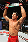 BELO HORIZONTE, BRAZIL - JUNE 23:   Cezar "Mutante" Ferreira reacts after defeating Sergio "Serginho" Moraes during their UFC 147 middleweight bout at Estadio Jornalista Felipe Drummond on June 23, 2012 in Belo Horizonte, Brazil.  (Photo by Josh Hedges/Zuffa LLC/Zuffa LLC via Getty Images)