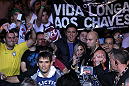 BELO HORIZONTE, BRAZIL - JUNE 23:   Rich Franklin enters the arena before his UFC 147 catchweight bout against Wanderlei Silva at Estadio Jornalista Felipe Drummond on June 23, 2012 in Belo Horizonte, Brazil.  (Photo by Josh Hedges/Zuffa LLC/Zuffa LLC via Getty Images)