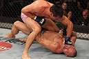 BELO HORIZONTE, BRAZIL - JUNE 23:   (L-R) Rich Franklin punches Wanderlei Silva during their UFC 147 catchweight bout at Estadio Jornalista Felipe Drummond on June 23, 2012 in Belo Horizonte, Brazil.  (Photo by Josh Hedges/Zuffa LLC/Zuffa LLC via Getty Images)