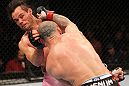 BELO HORIZONTE, BRAZIL - JUNE 23:   (R-L) Wanderlei Silva punches Rich Franklin during their UFC 147 catchweight bout at Estadio Jornalista Felipe Drummond on June 23, 2012 in Belo Horizonte, Brazil.  (Photo by Josh Hedges/Zuffa LLC/Zuffa LLC via Getty Images)