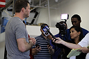 LAS VEGAS, NV - JUNE 26:   Forrest Griffin holds an open workout session for media ahead of his UFC 148 fight against Tito Ortiz at the Robert Drysdale Jiu Jitsu Gym on June 26, 2012 in Las Vegas, Nevada.  (Photo by Josh Hedges/Zuffa LLC/Zuffa LLC via Getty Images)
