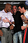 LAS VEGAS, NV - JULY 3:   (L-R) Opponents Anderson Silva and Chael Sonnen are separated by UFC President Dana White during the UFC 148 press conference at Lagasse's Stadium inside The Palazzo on July 3, 2012 in Las Vegas, Nevada.  (Photo by Josh Hedges/Zuffa LLC/Zuffa LLC via Getty Images)