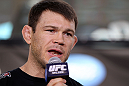 LAS VEGAS, NV - JULY 5:   Forrest Griffin attends a pre-fight news conference before the UFC 148 Open Workouts inside XS nightclub at the Encore on July 5, 2012 in Las Vegas, Nevada.  (Photo by Josh Hedges/Zuffa LLC/Zuffa LLC via Getty Images)