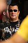 LAS VEGAS, NV - JULY 5:   Actor Steven Seagal looks on as Anderson Silva works out during the UFC 148 Open Workouts inside XS nightclub at the Encore on July 5, 2012 in Las Vegas, Nevada.  (Photo by Josh Hedges/Zuffa LLC/Zuffa LLC via Getty Images)