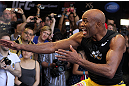 LAS VEGAS, NV - JULY 5:   Anderson Silva works out for the fans and media during the UFC 148 Open Workouts inside XS nightclub at the Encore on July 5, 2012 in Las Vegas, Nevada.  (Photo by Josh Hedges/Zuffa LLC/Zuffa LLC via Getty Images)